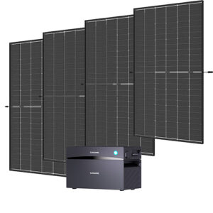 Balkonkraftwerk 1740 W komplett mit 4 Stk. bifazialen Modulen und 2 kW Speicher